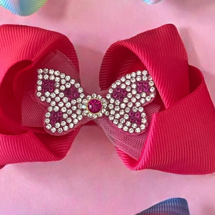 Hair bows butterfly spark set of 4