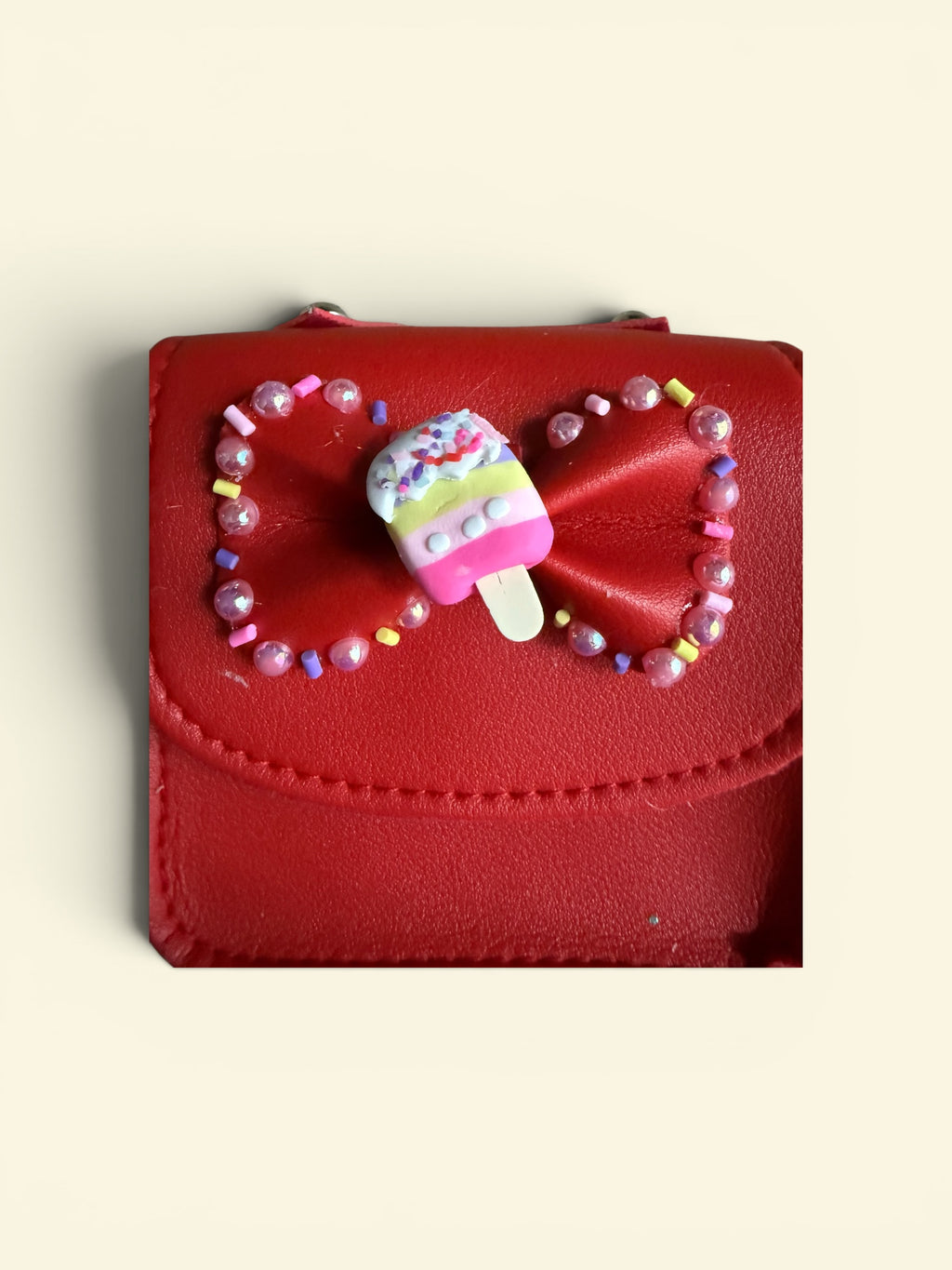 red candy purse & hair bow (set)