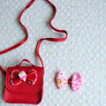 red candy purse & hair bow (set)