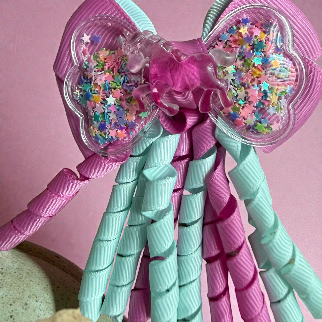 Pink purse and pink pony hair bow(set)