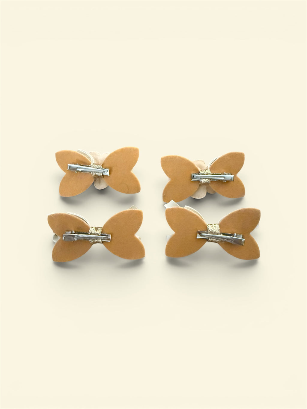 hair bows Tan spark set of 4