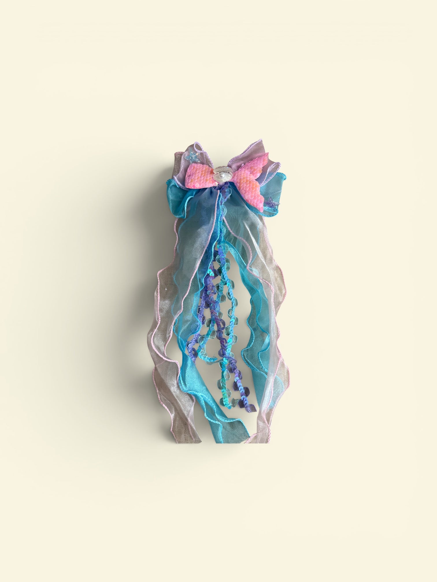 Mermaid bow & rainbow purse (set)