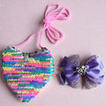 Rainbow purse & hair bow (set)