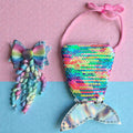 rainbow Mermaid purse and hair bow(set)