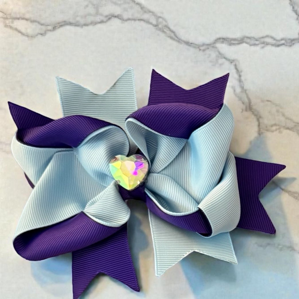 Hair bows purple lg set of 3