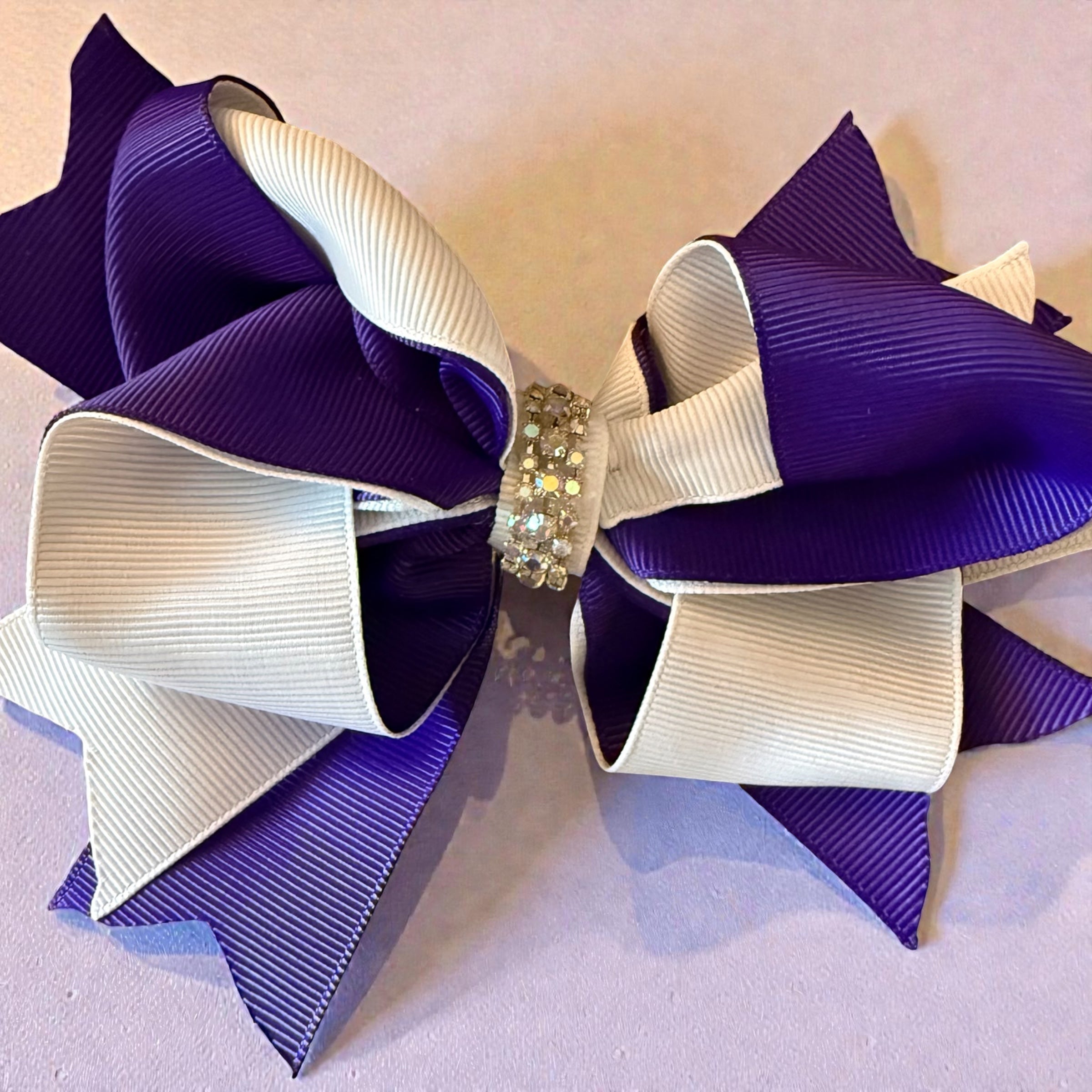 Hair bows purple lg set of 3
