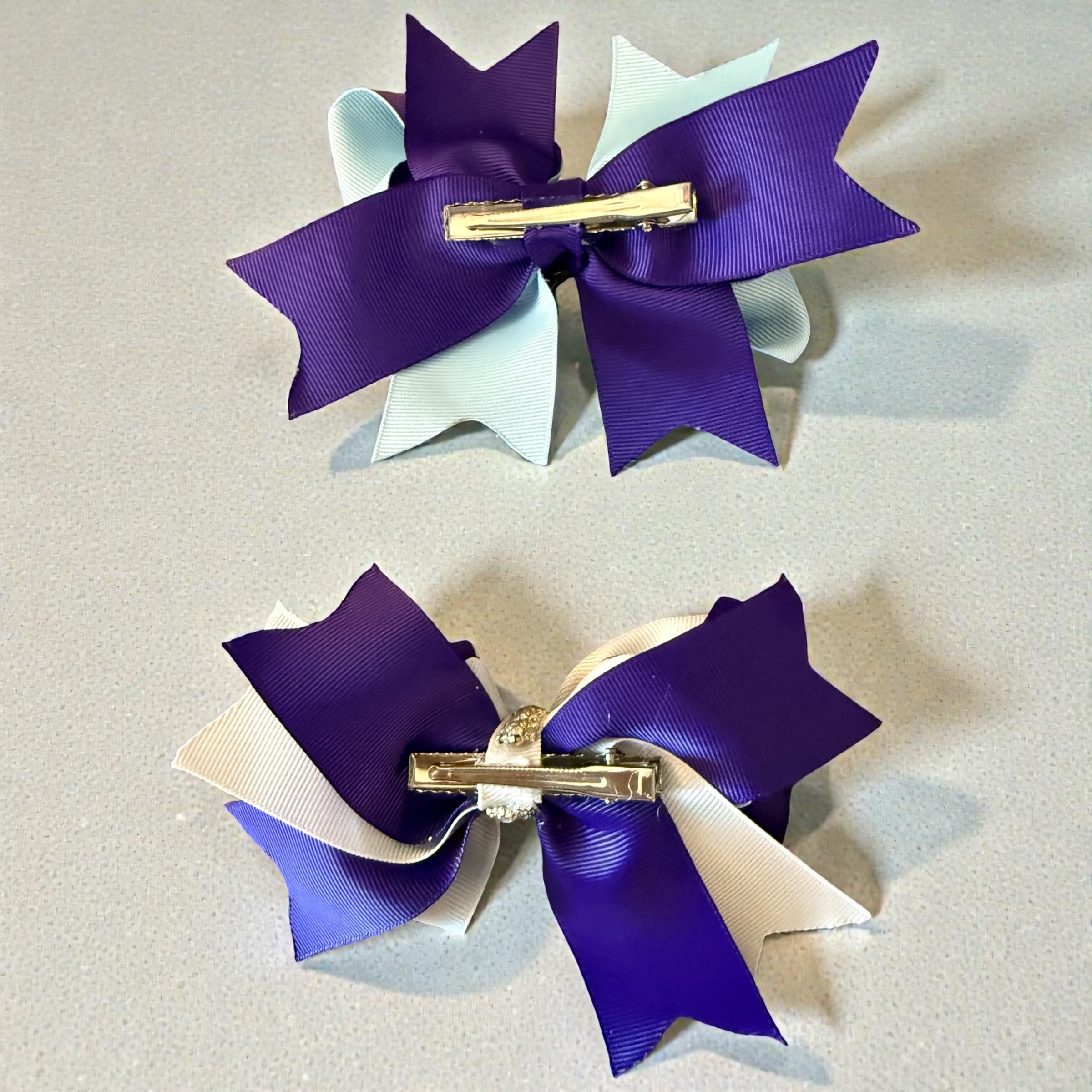 Hair bows purple lg set of 3